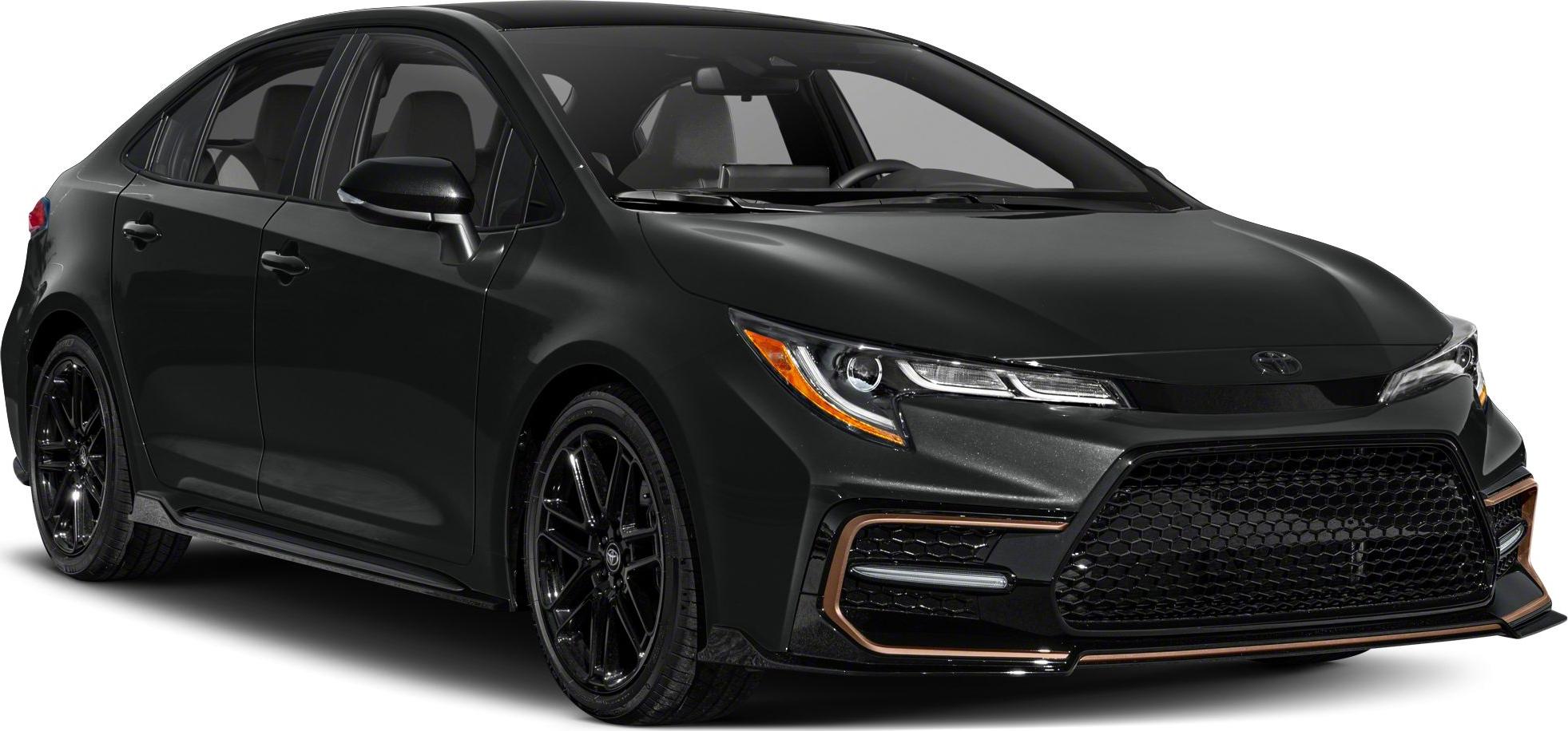 Sporty compact hatchback with aggressive front and black alloy wheels