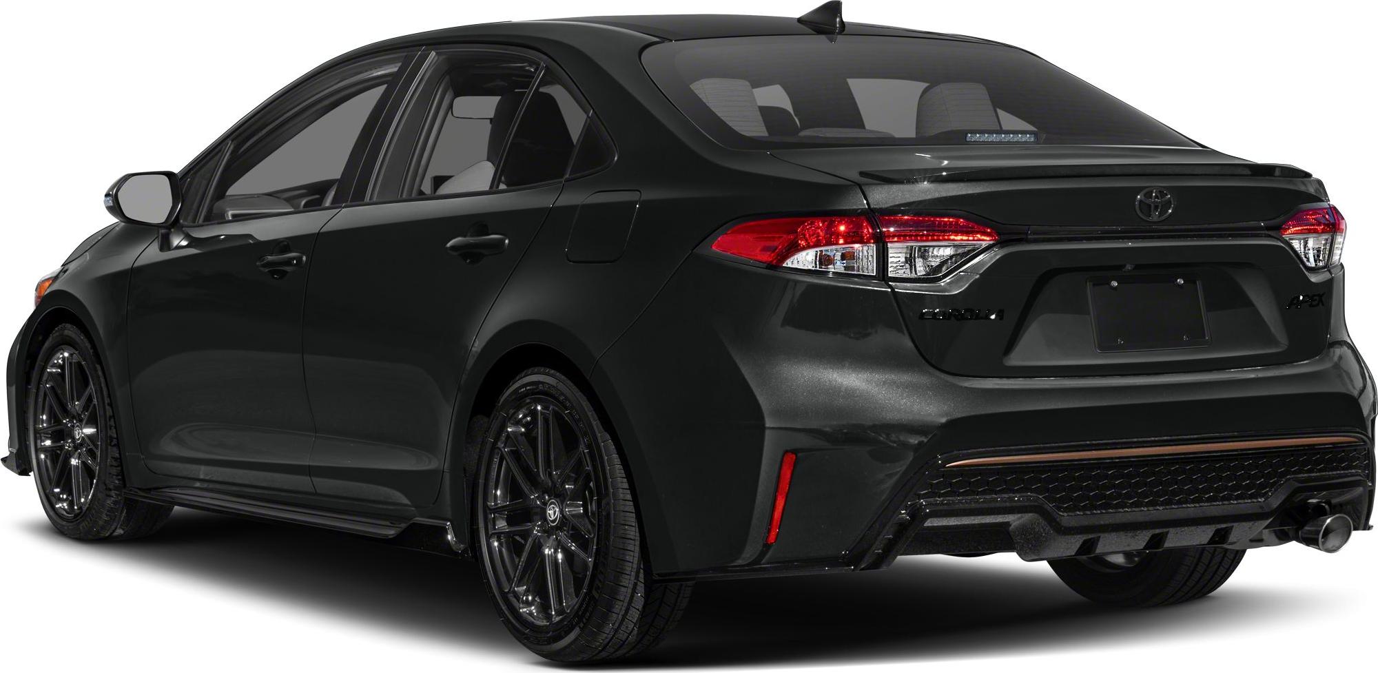 Rear and side view of sedan with stylish taillights and alloy wheels