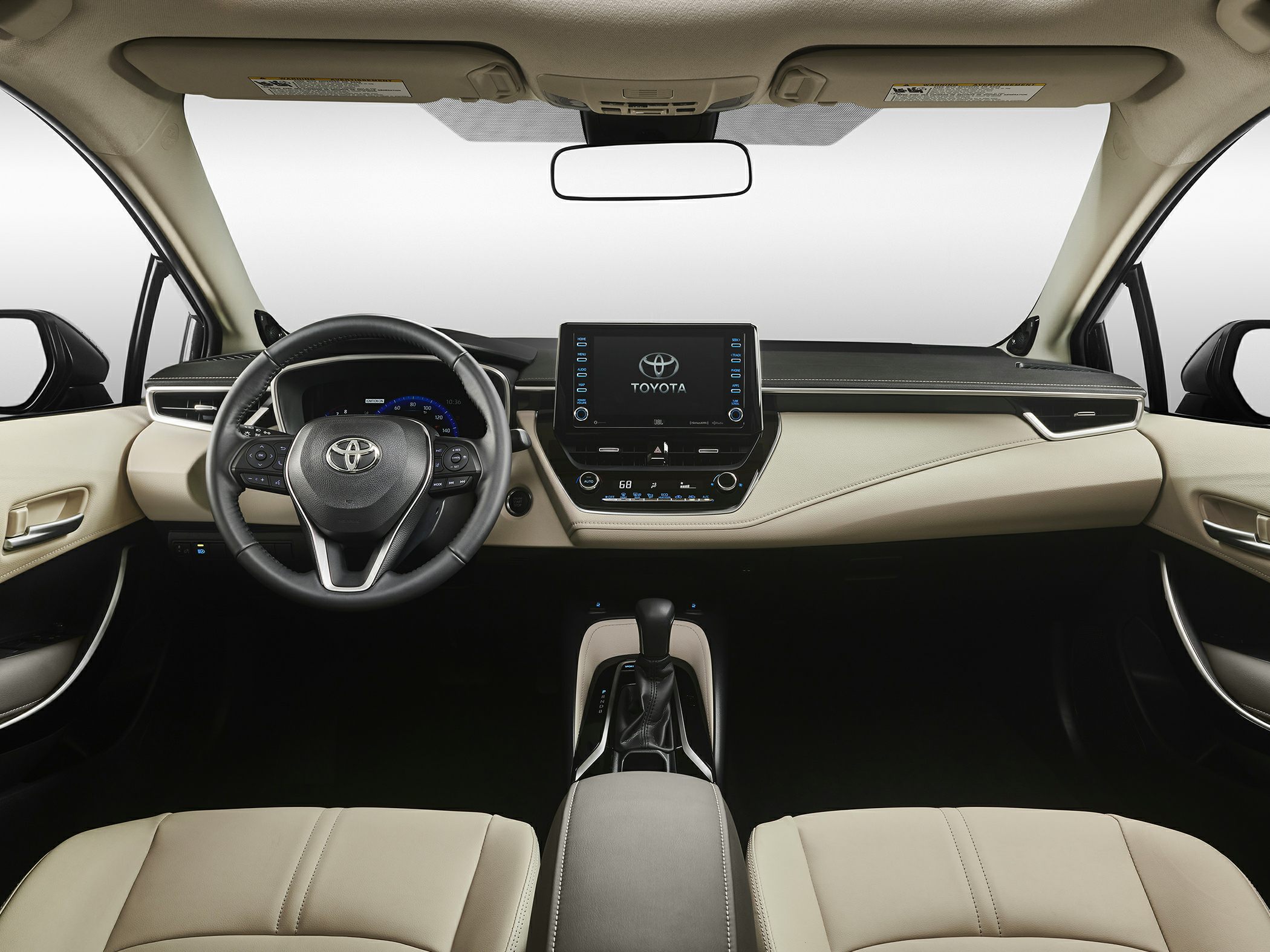 Modern Toyota Corolla XII dashboard and multifunction steering wheel