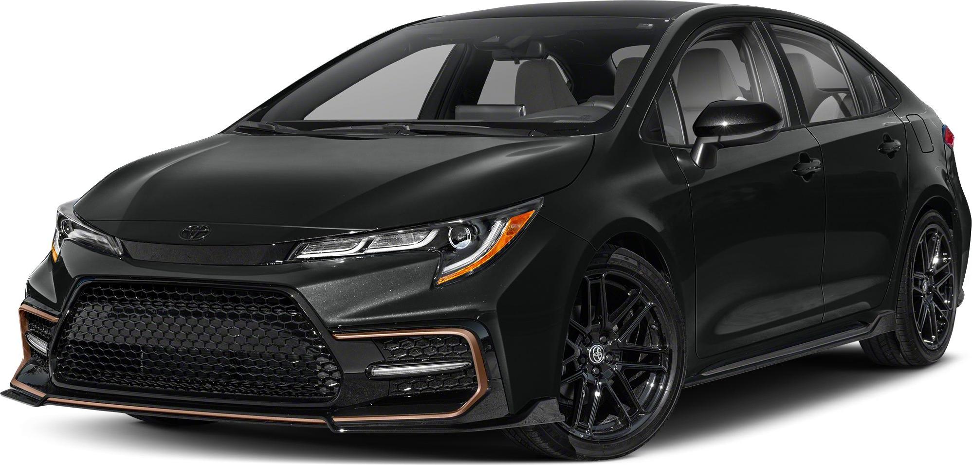Aggressive front grille and sleek headlights with alloy wheels