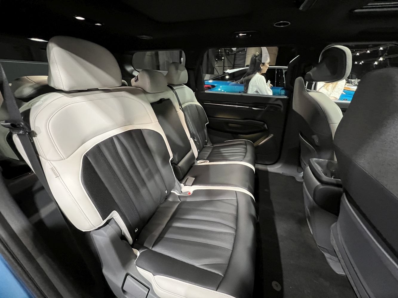Black and white luxury rear seats with modern design