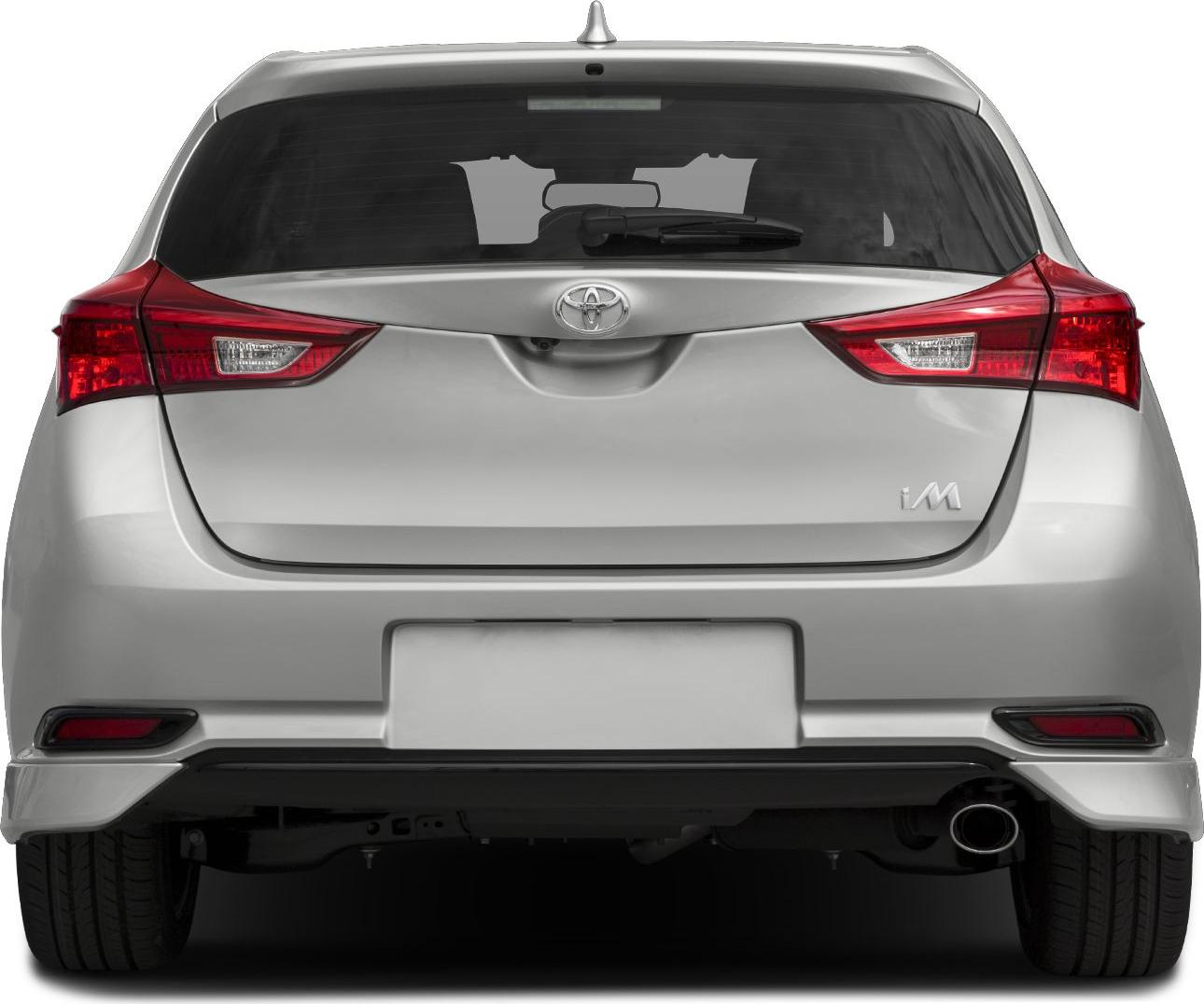 Rear view of a hatchback with distinct tail lights and rear window
