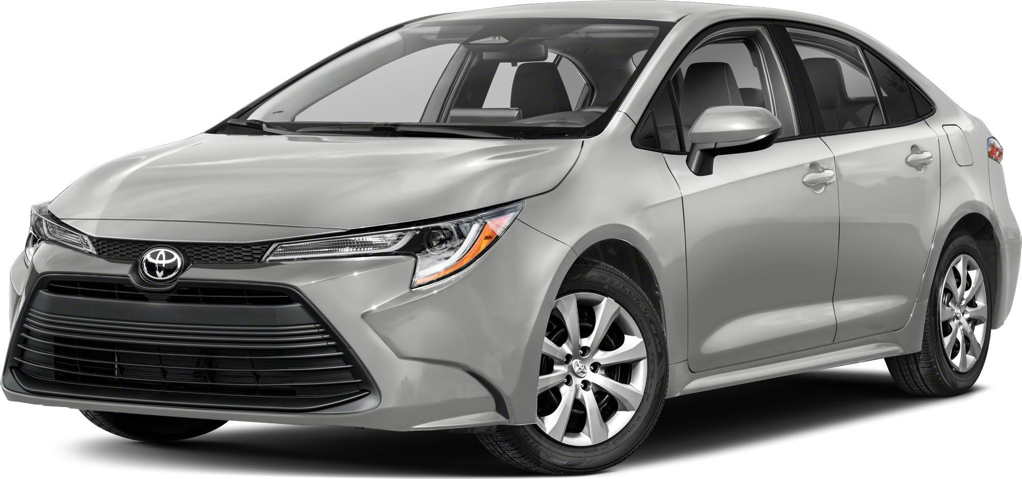 Front angle of modern sedan with LED headlights and prominent grille