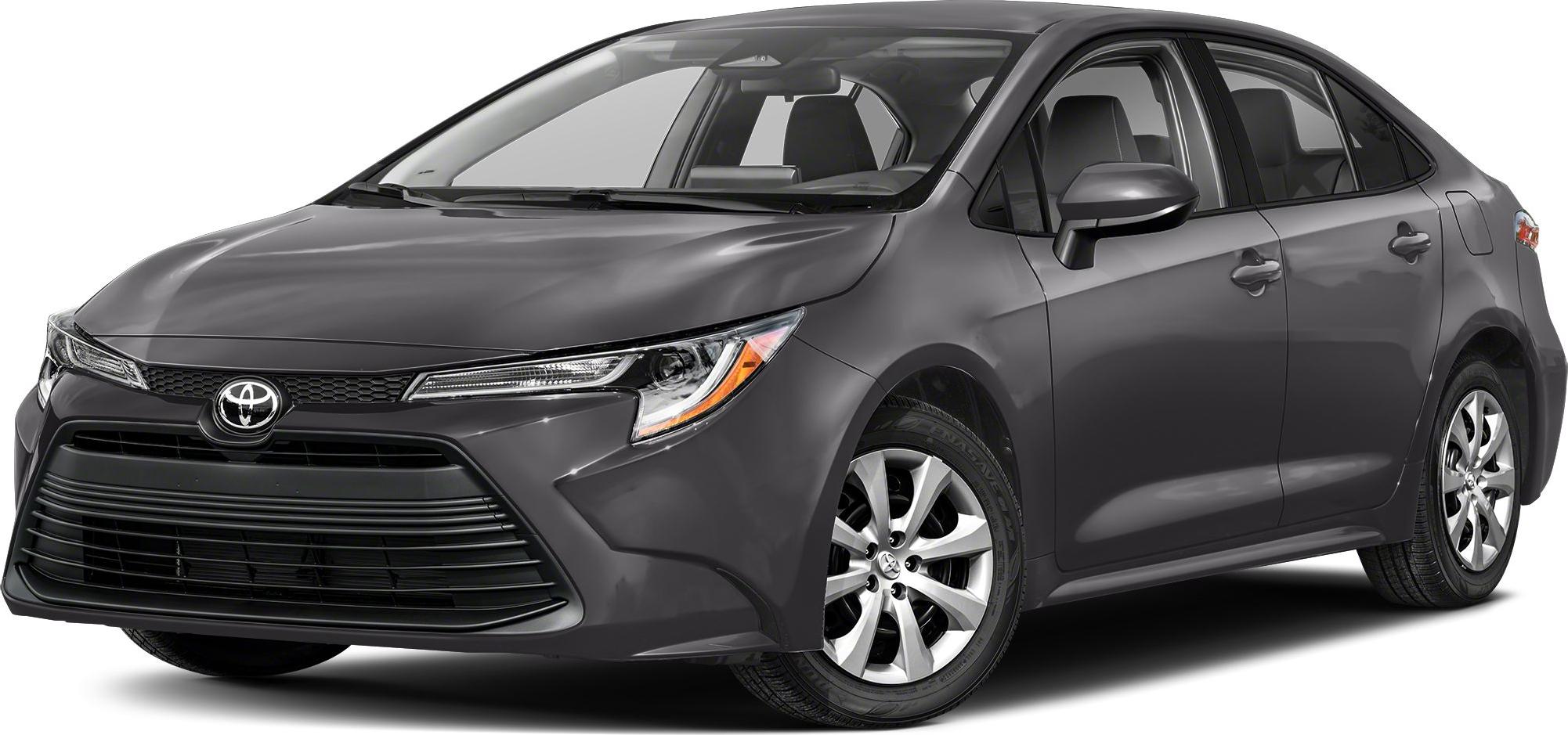 Front view of a sedan with LED headlights and alloy wheels