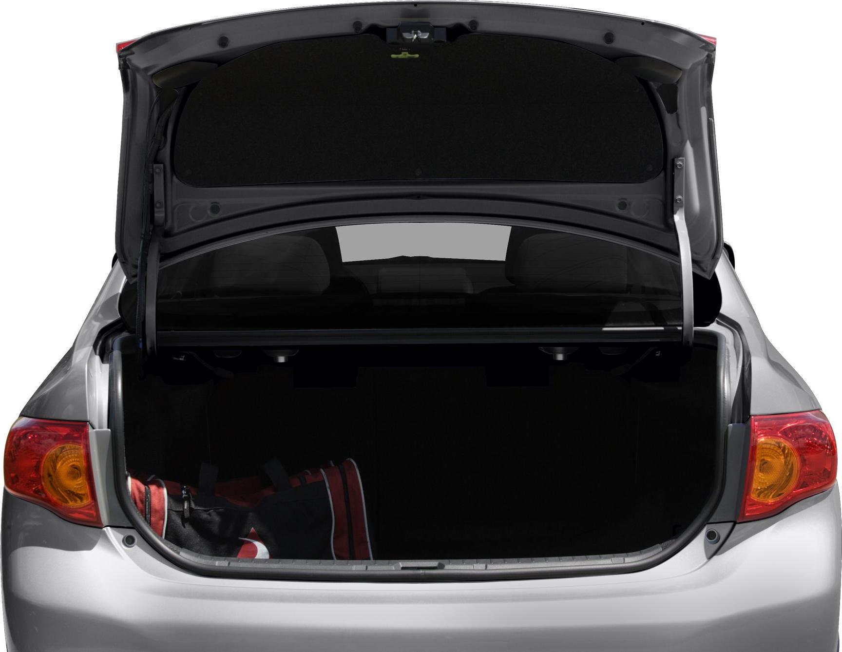 Open trunk with visible sports bag and spacious storage area