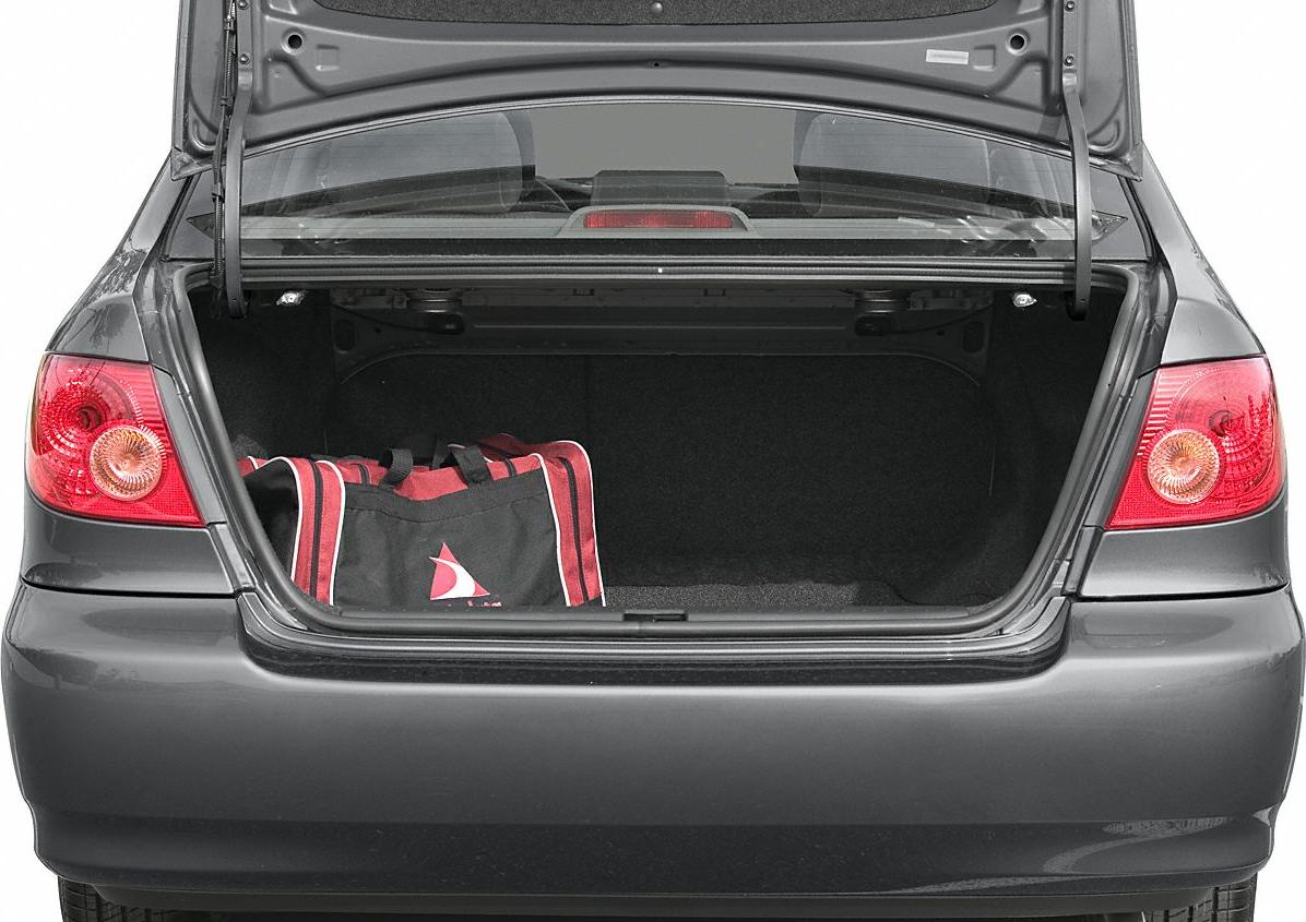 Open trunk with taillights and cargo space