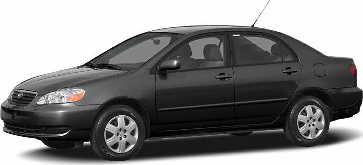 Side profile of a compact sedan with alloy wheels.