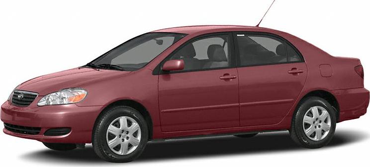 Red four-door sedan with alloy wheels and smooth early 2000s design