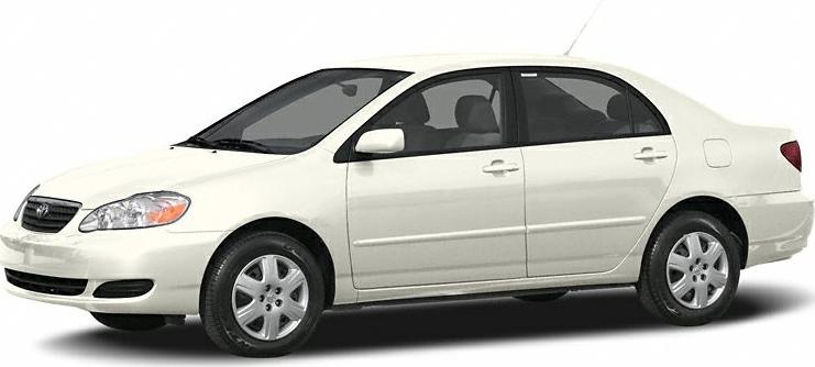 Side profile of a four-door compact sedan with alloy wheels.