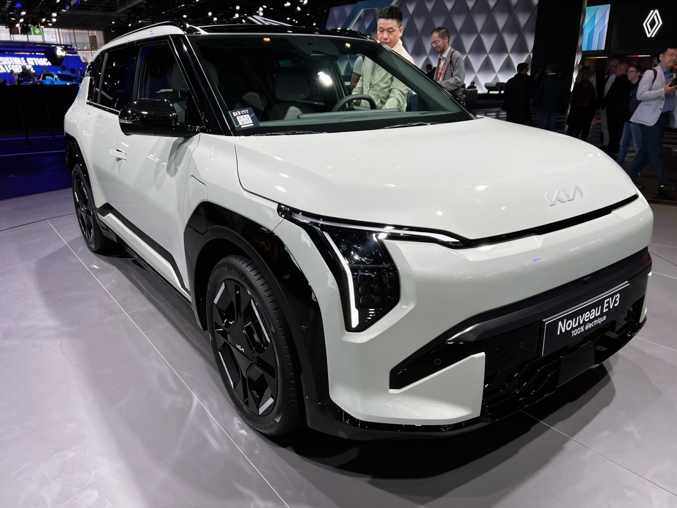 Front exterior and headlight design of a modern electric vehicle