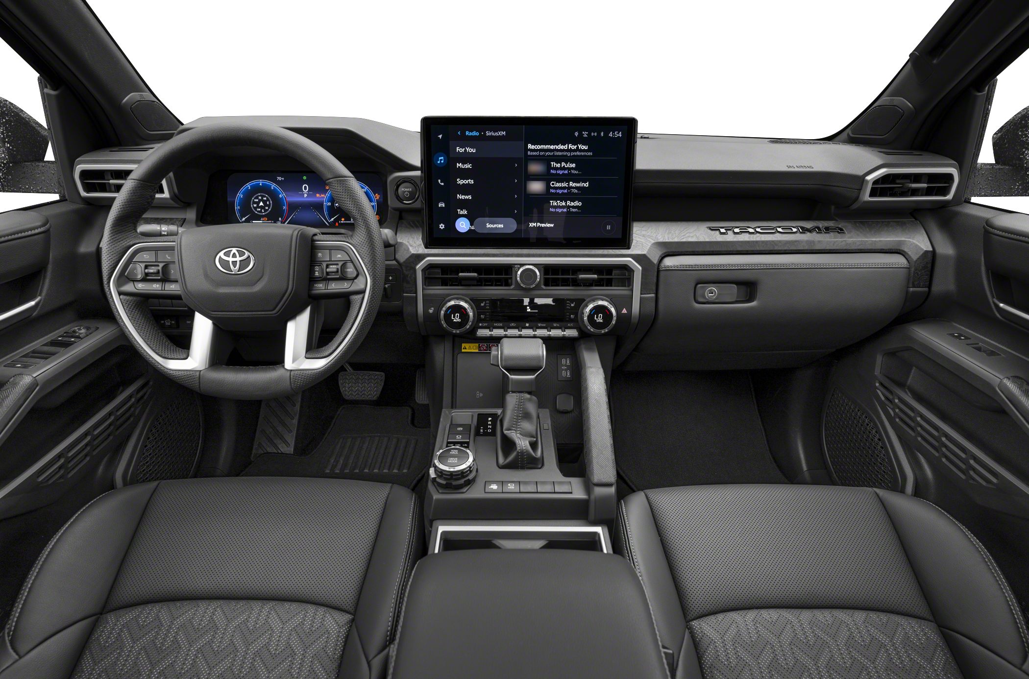 Modern truck interior with digital dashboard and infotainment screen