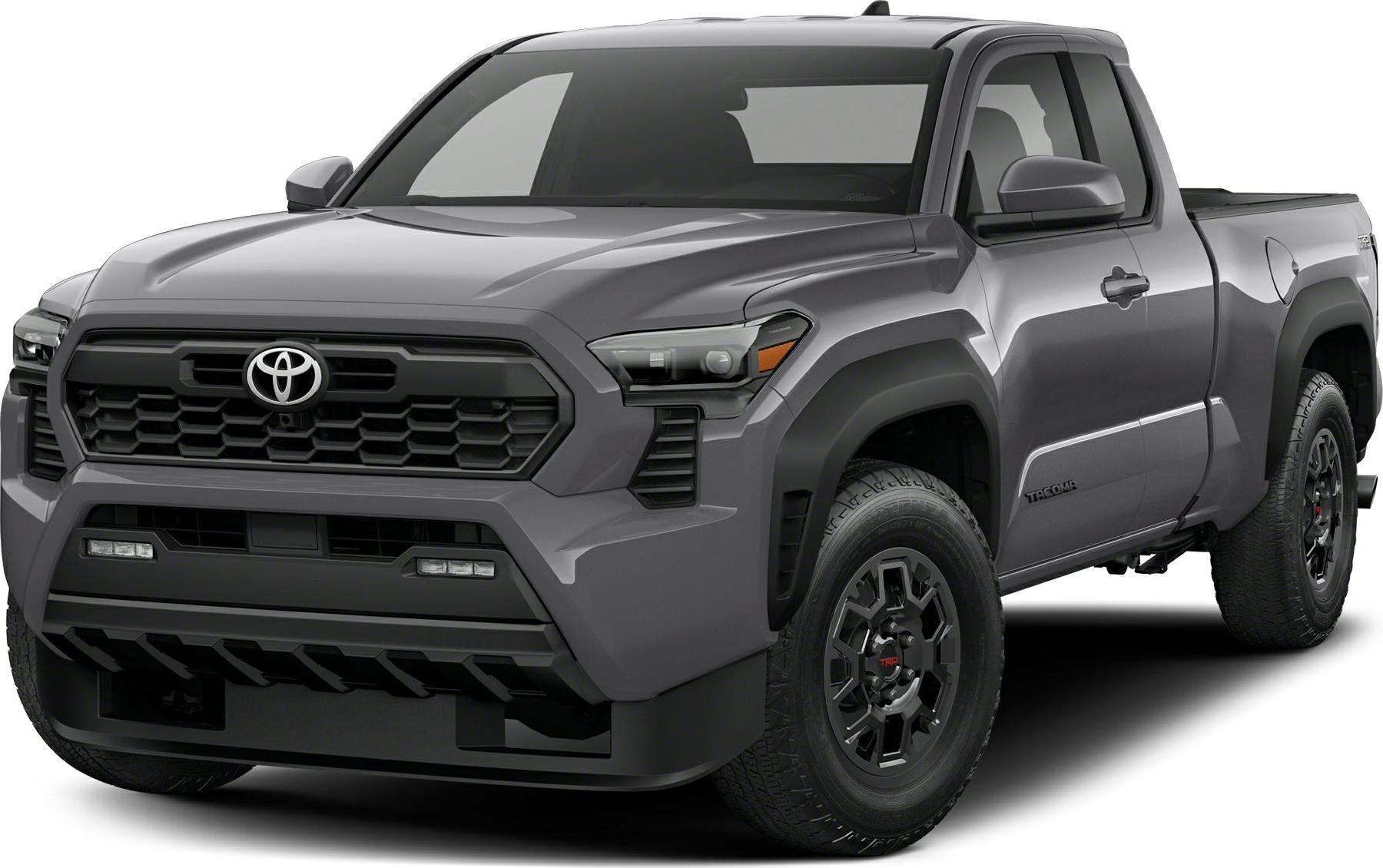 Pickup truck front and side with aggressive grille and black wheels