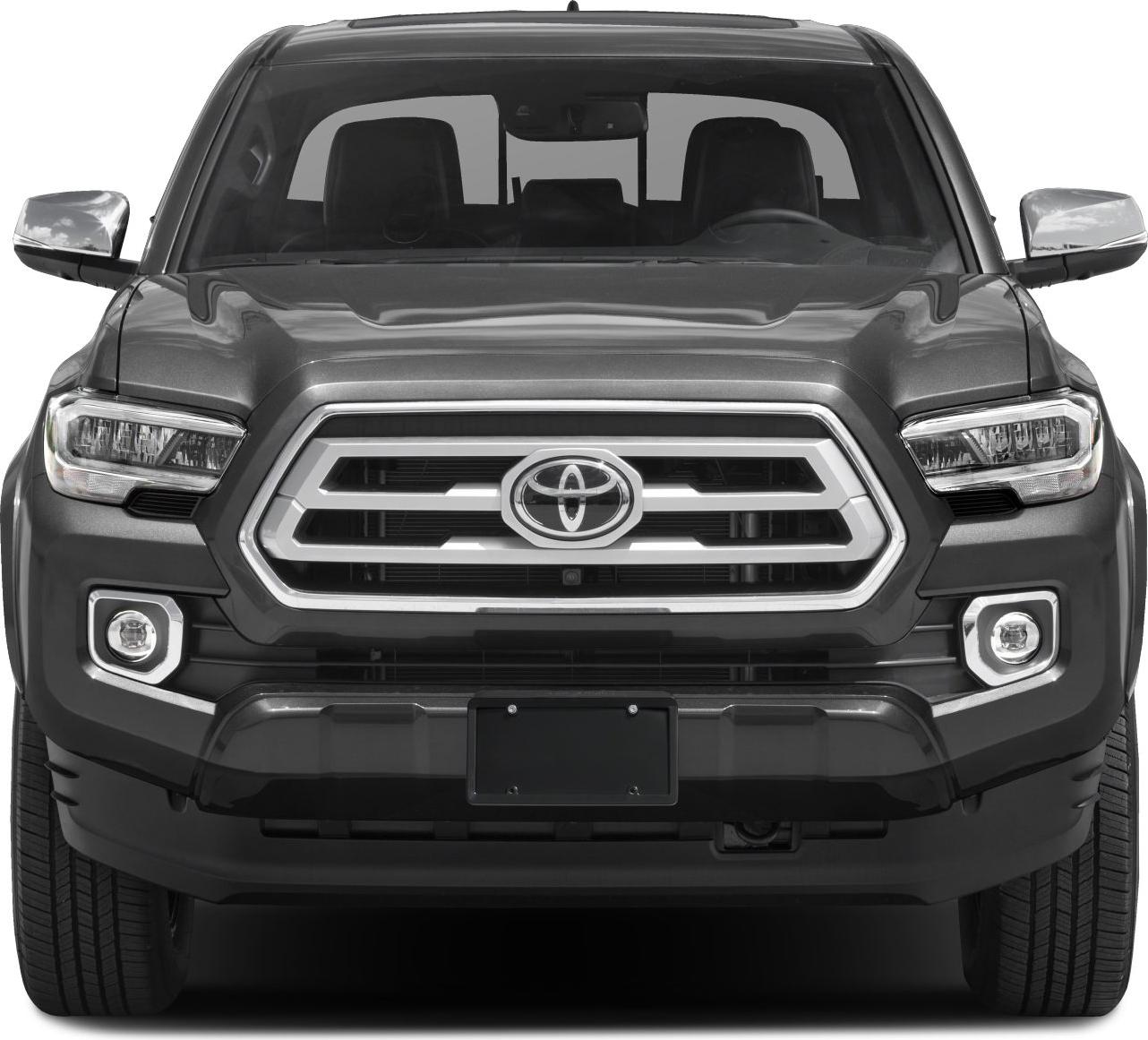 Front view of pickup with distinctive grille and headlights