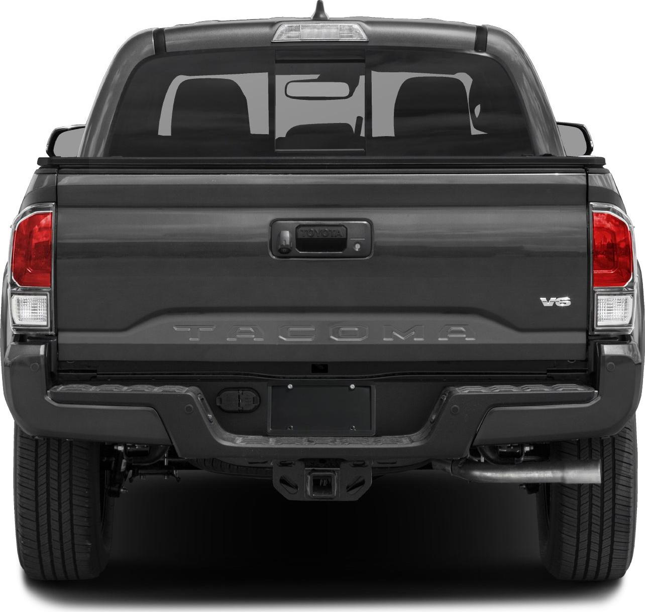 Rear view with tailgate, V6 badge, and hatch window