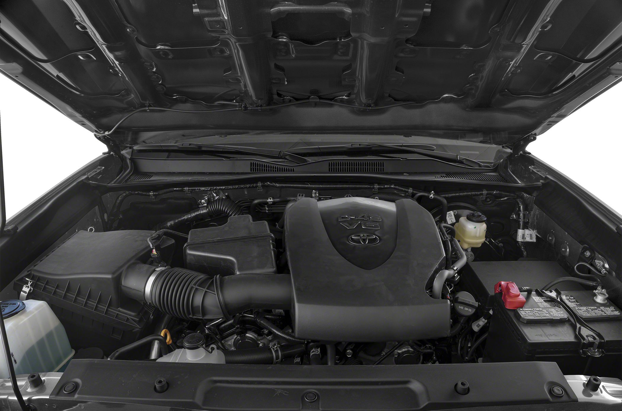 Engine bay with V6 D-4S engine cover and associated components