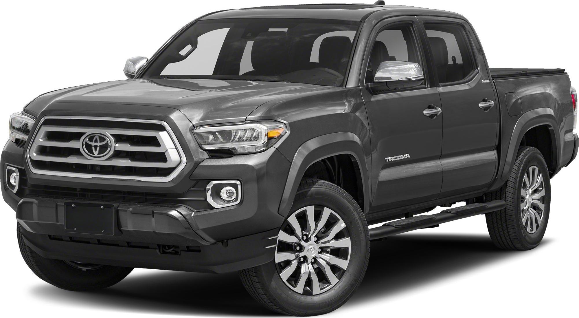 Front-side view of a pickup with distinctive grille and alloy wheels
