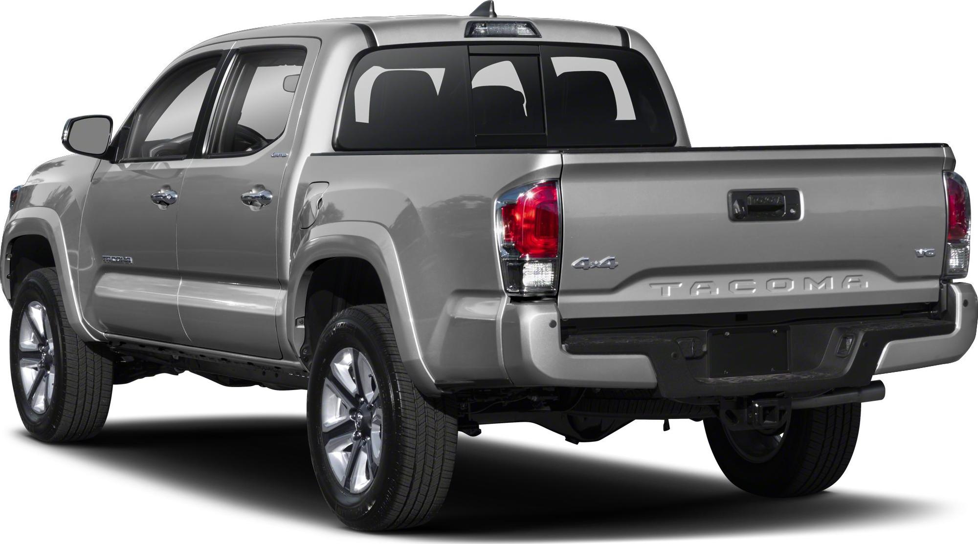 Side and rear view of a double cab long pickup bed with tailgate