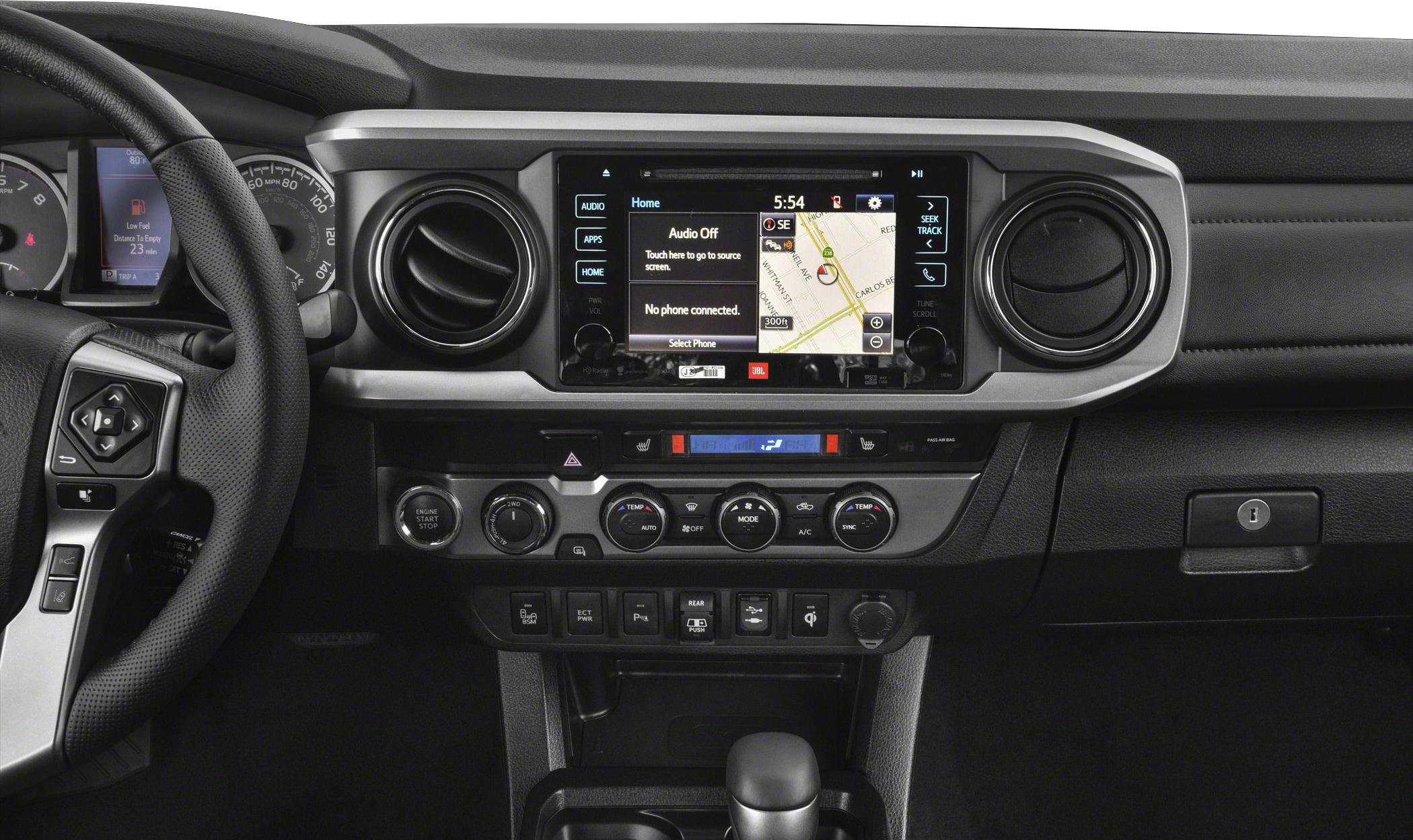 Dashboard with touchscreen infotainment and climate control knobs
