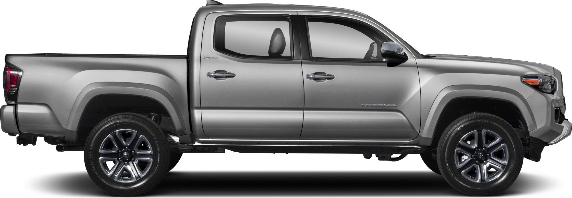 Side profile of a silver double cab pickup with alloy wheels.