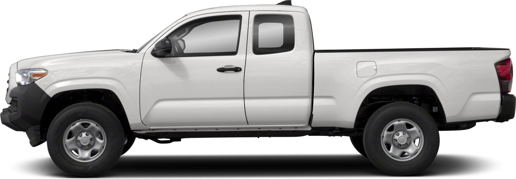 Extended cab pickup truck with black trim, cargo bed, and off-road wheels
