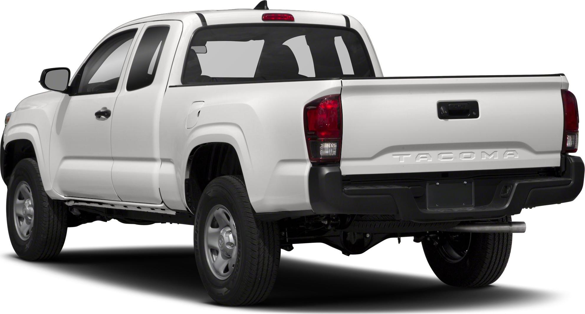 Rear view of pickup truck with taillights and tailgate