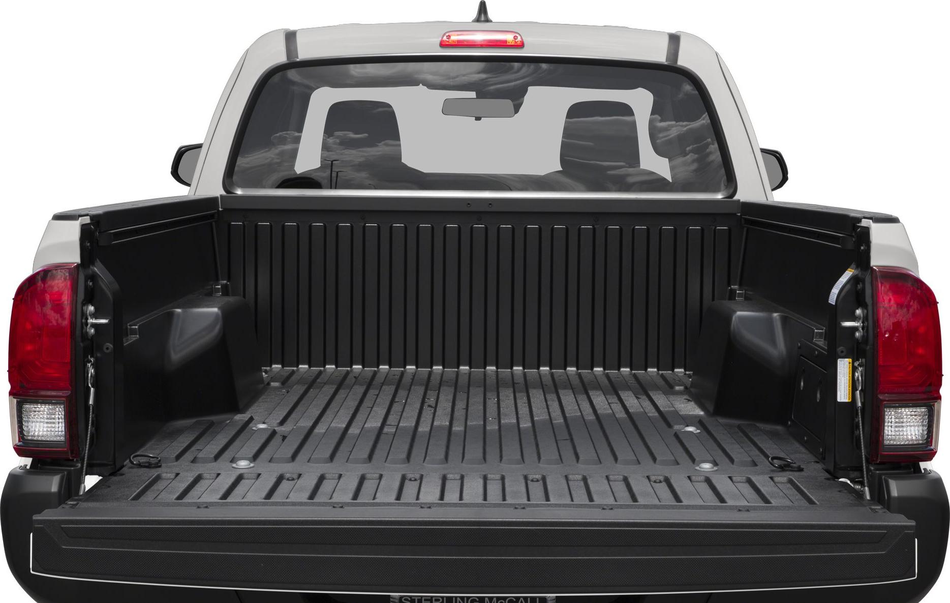 Open truck bed with tailgate down and liner