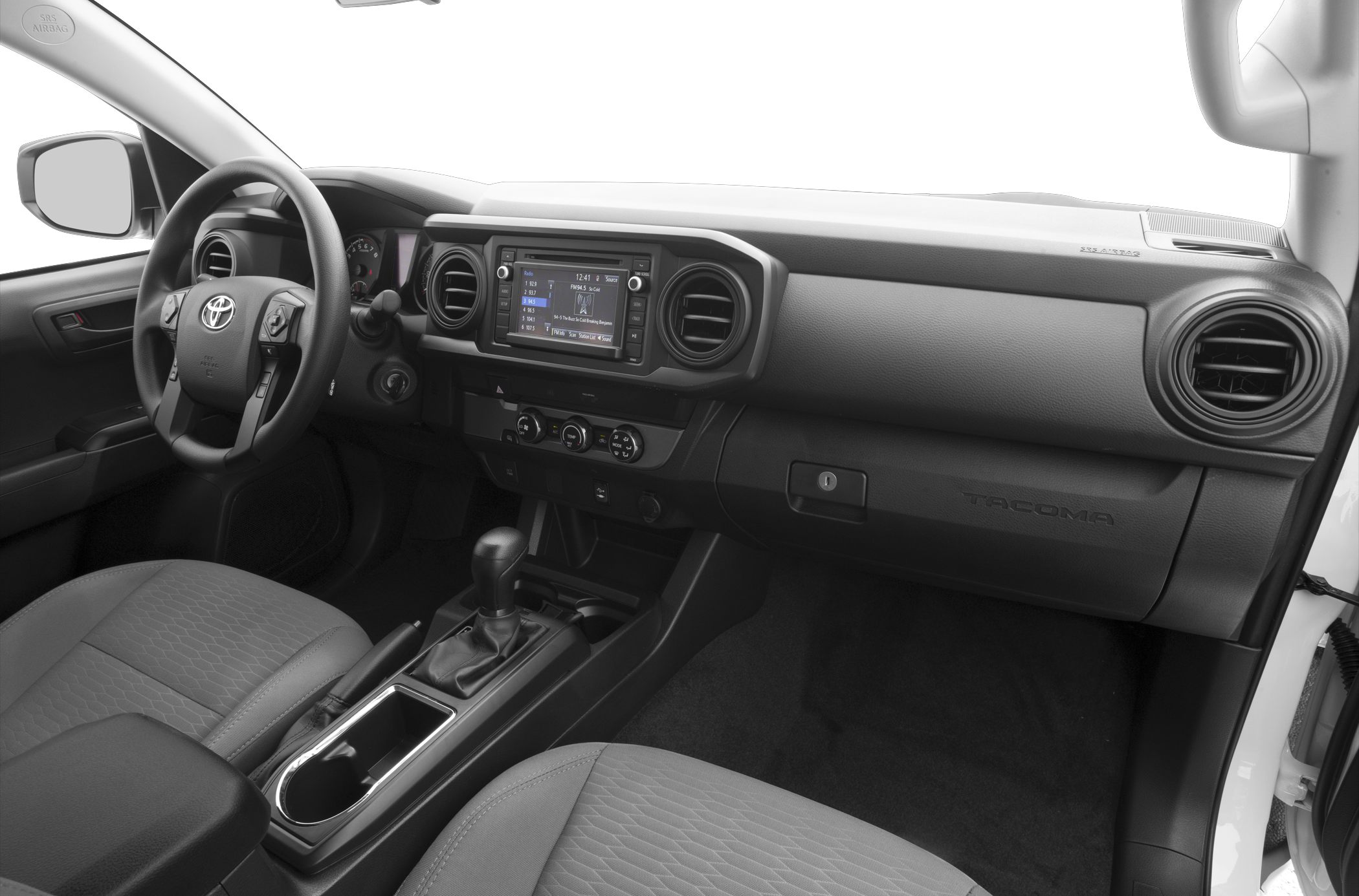 Dashboard and center console with infotainment and controls