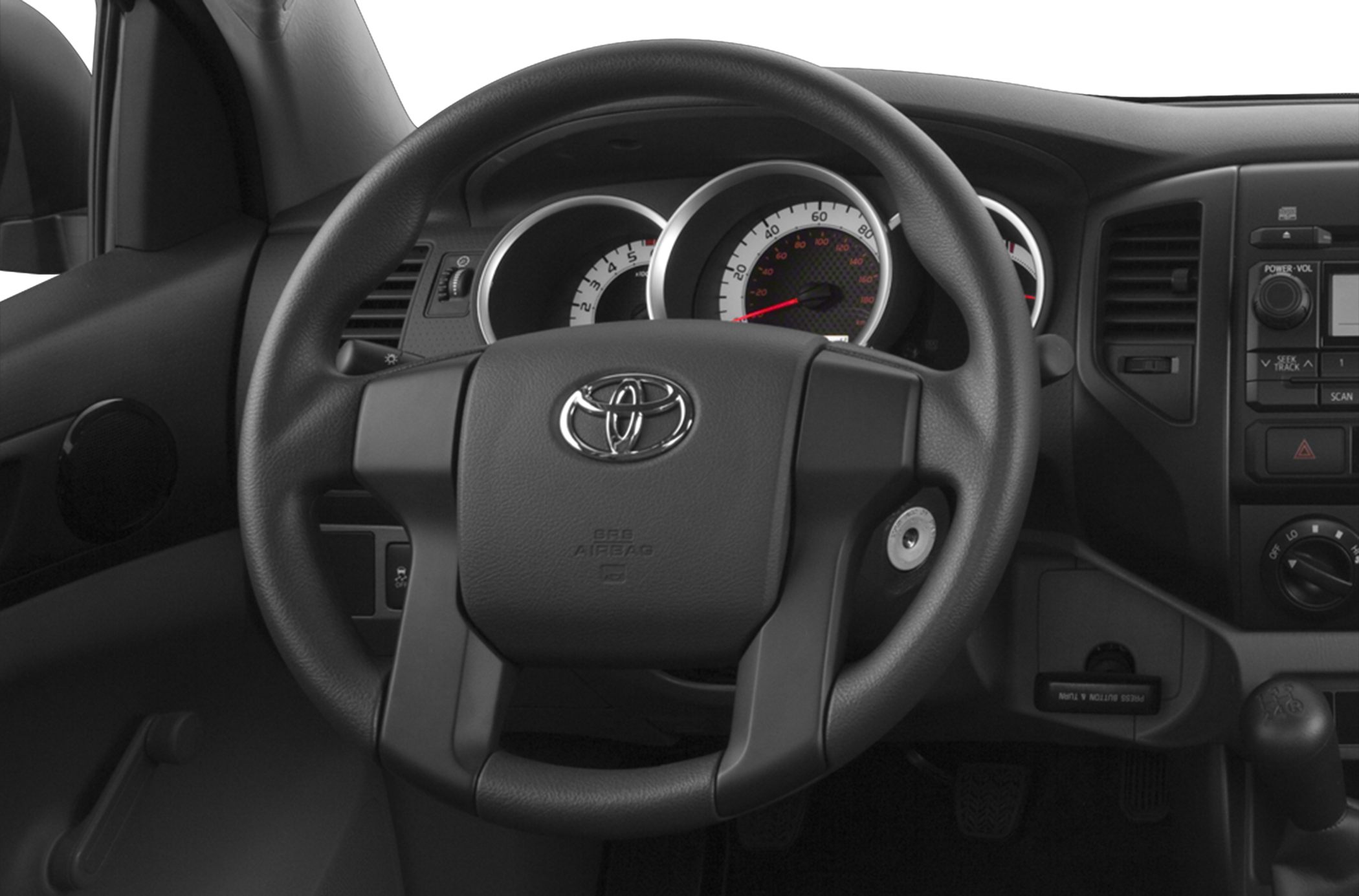 Steering wheel with instrument cluster and dashboard controls