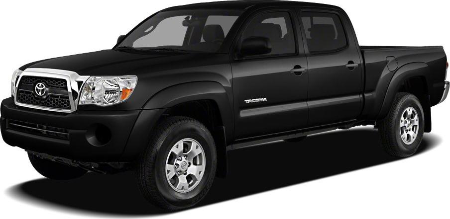 Black pickup truck with crew cab and alloy wheels, front-side angle.