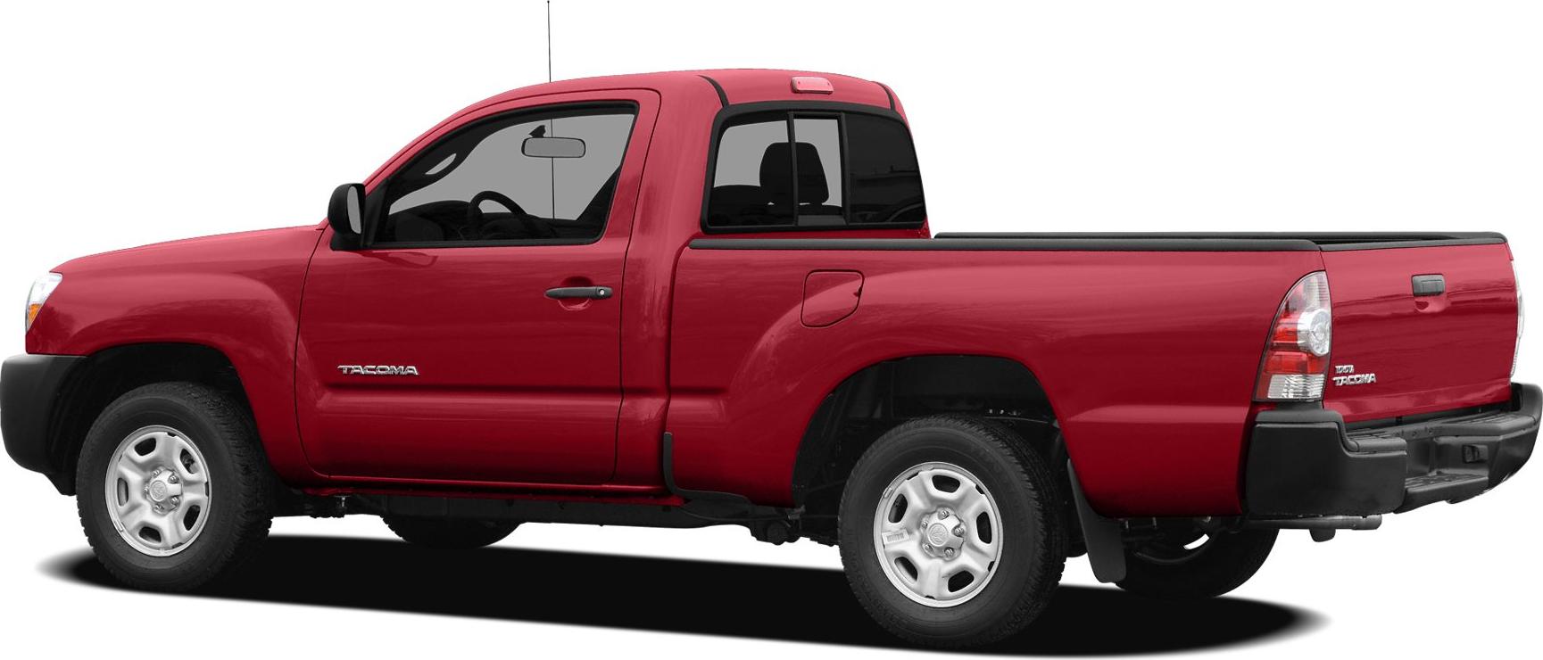 Red pickup truck side profile with Access Cab and mid-size truck bed.