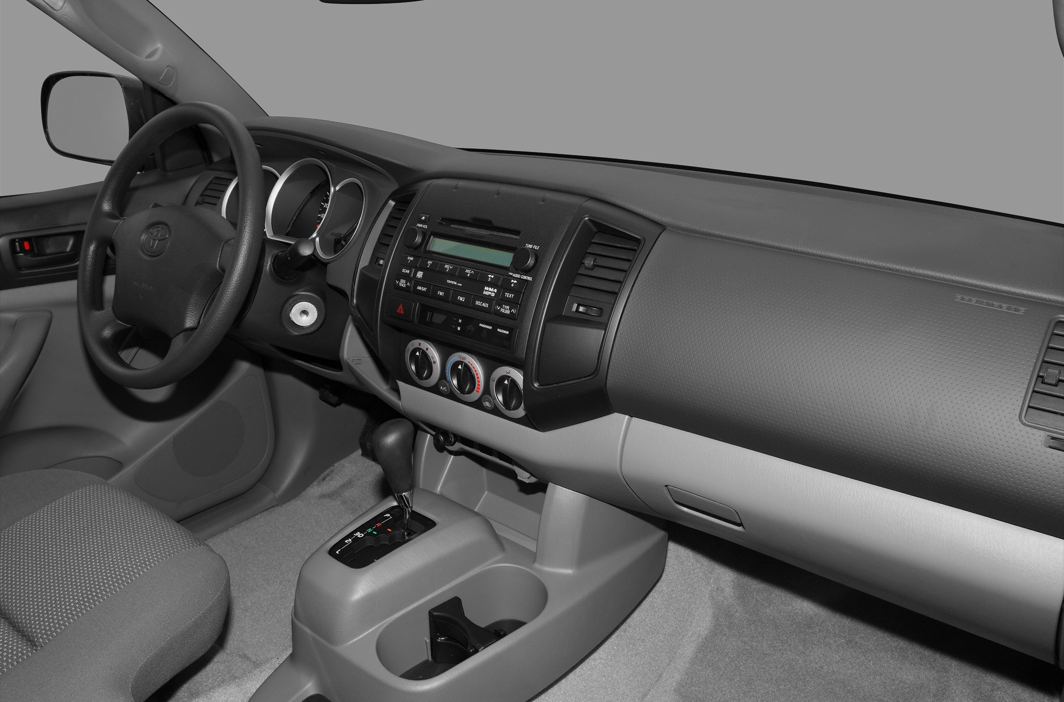 Dashboard and center console with gear selector and air conditioning controls