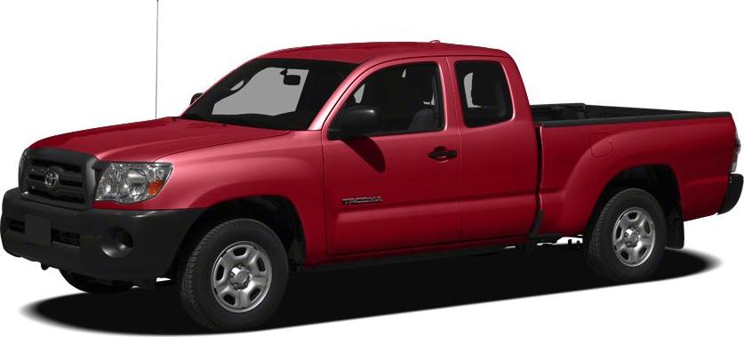 Red extended pickup with Access Cab and black trim details