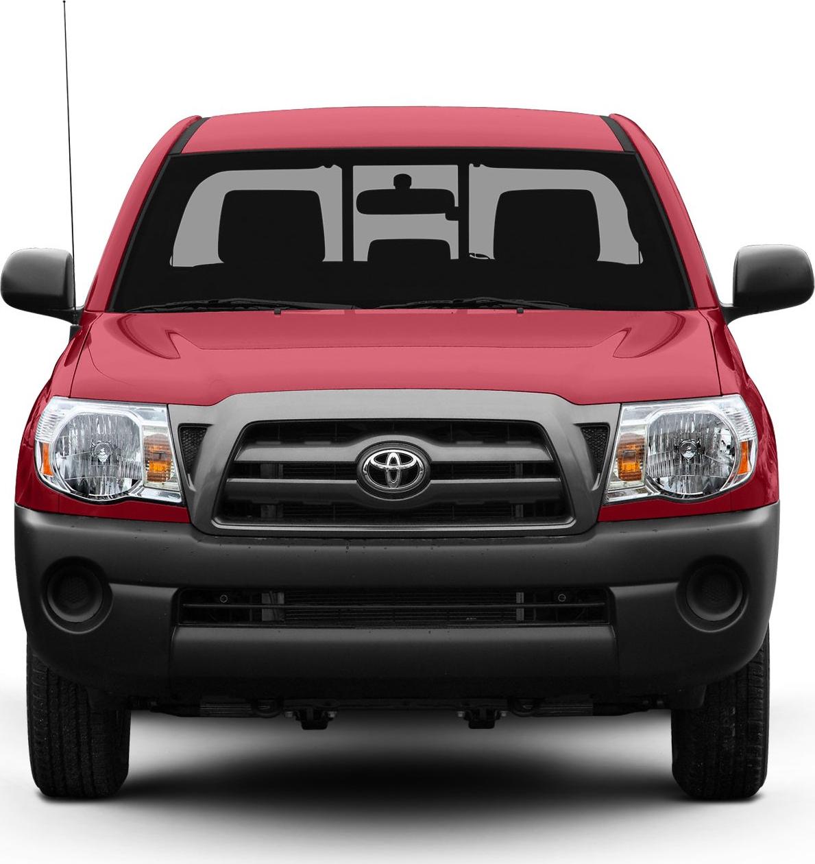 Front view of a pickup truck with distinctive grille and headlights