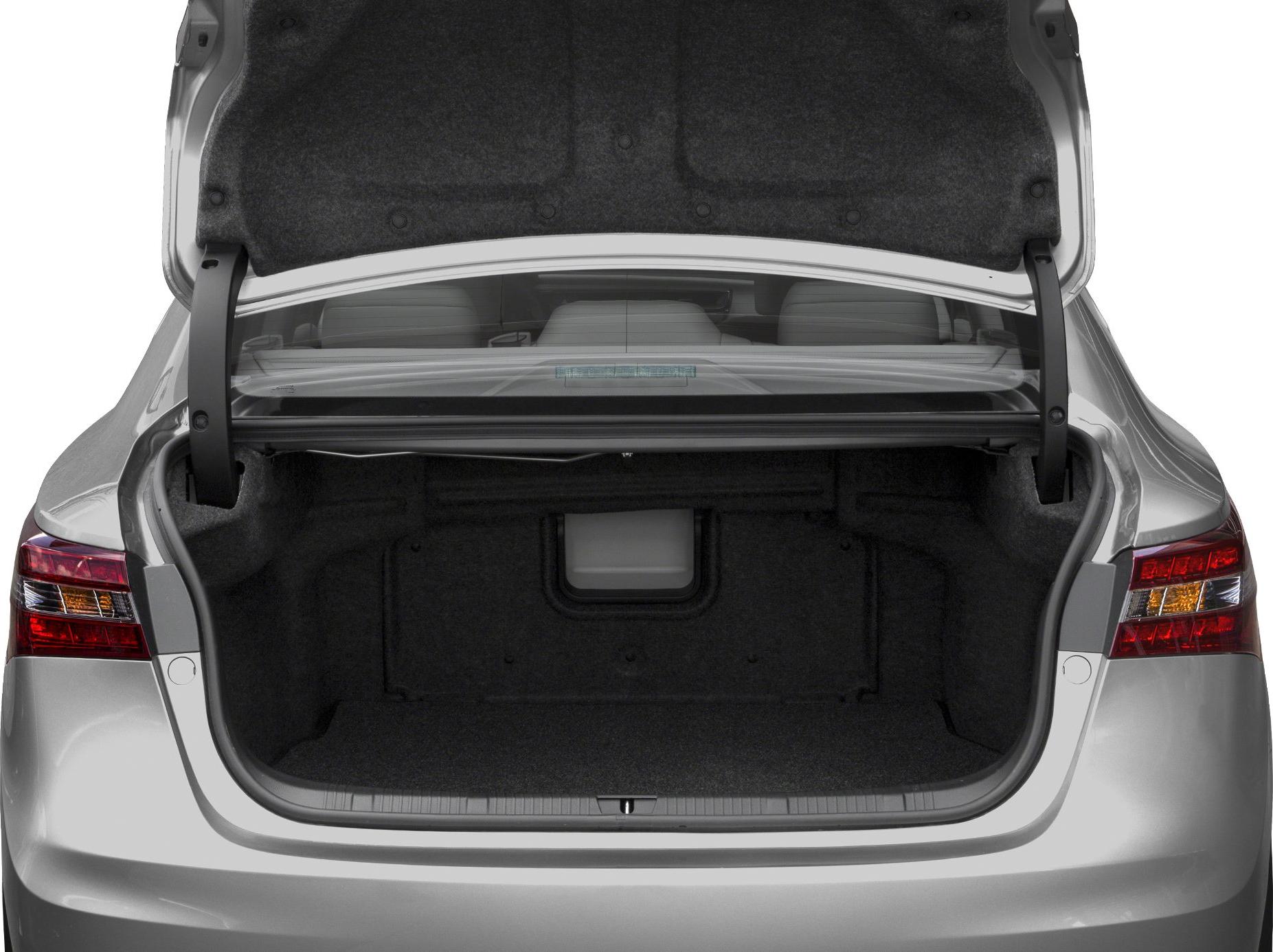 Open trunk with spacious and carpet-lined cargo area