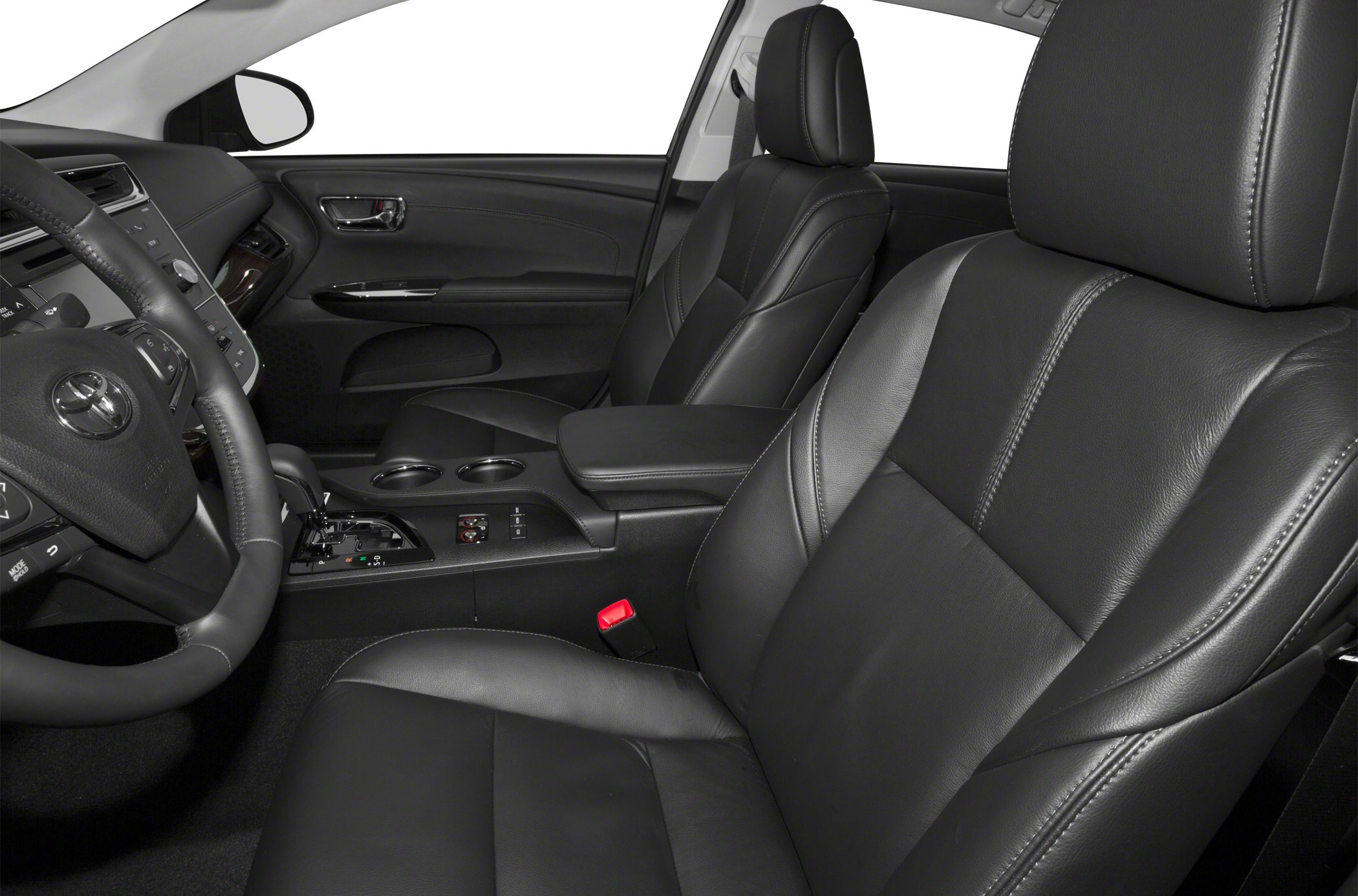 Black leather seats and center console interior