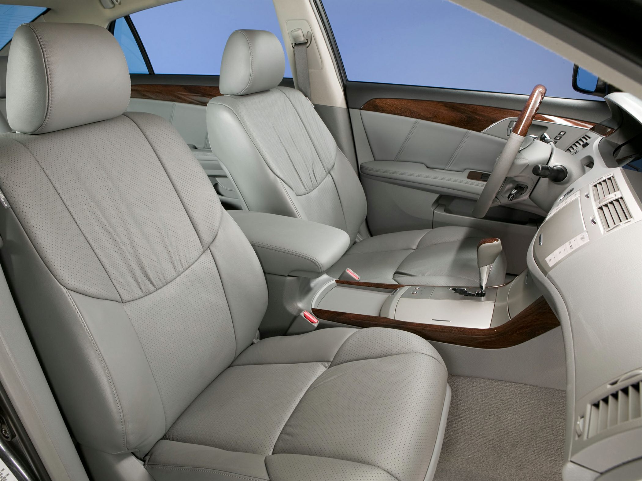 Luxury leather seats and wood trim interior