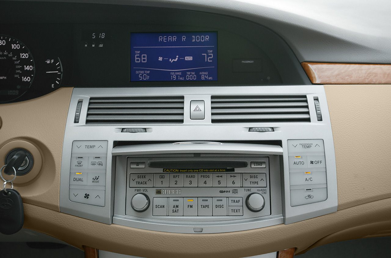 Dashboard with dual-zone climate control and integrated audio system