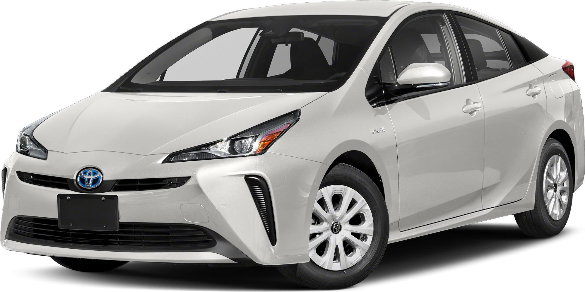 Front-side of hybrid car with sharp headlights and aerodynamic design
