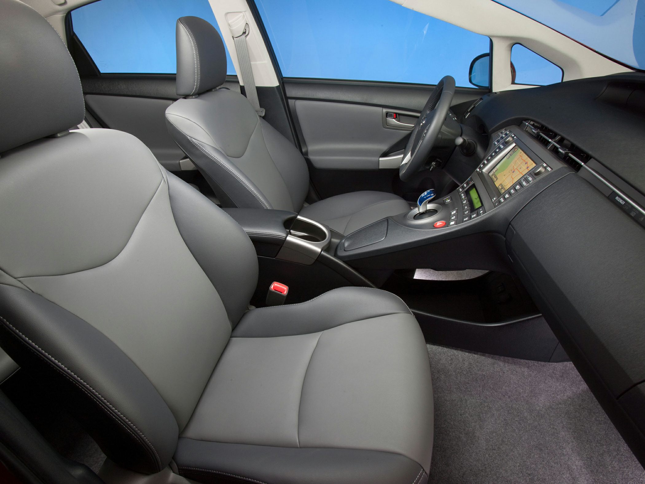 Ergonomic front seats and advanced dashboard with infotainment system.