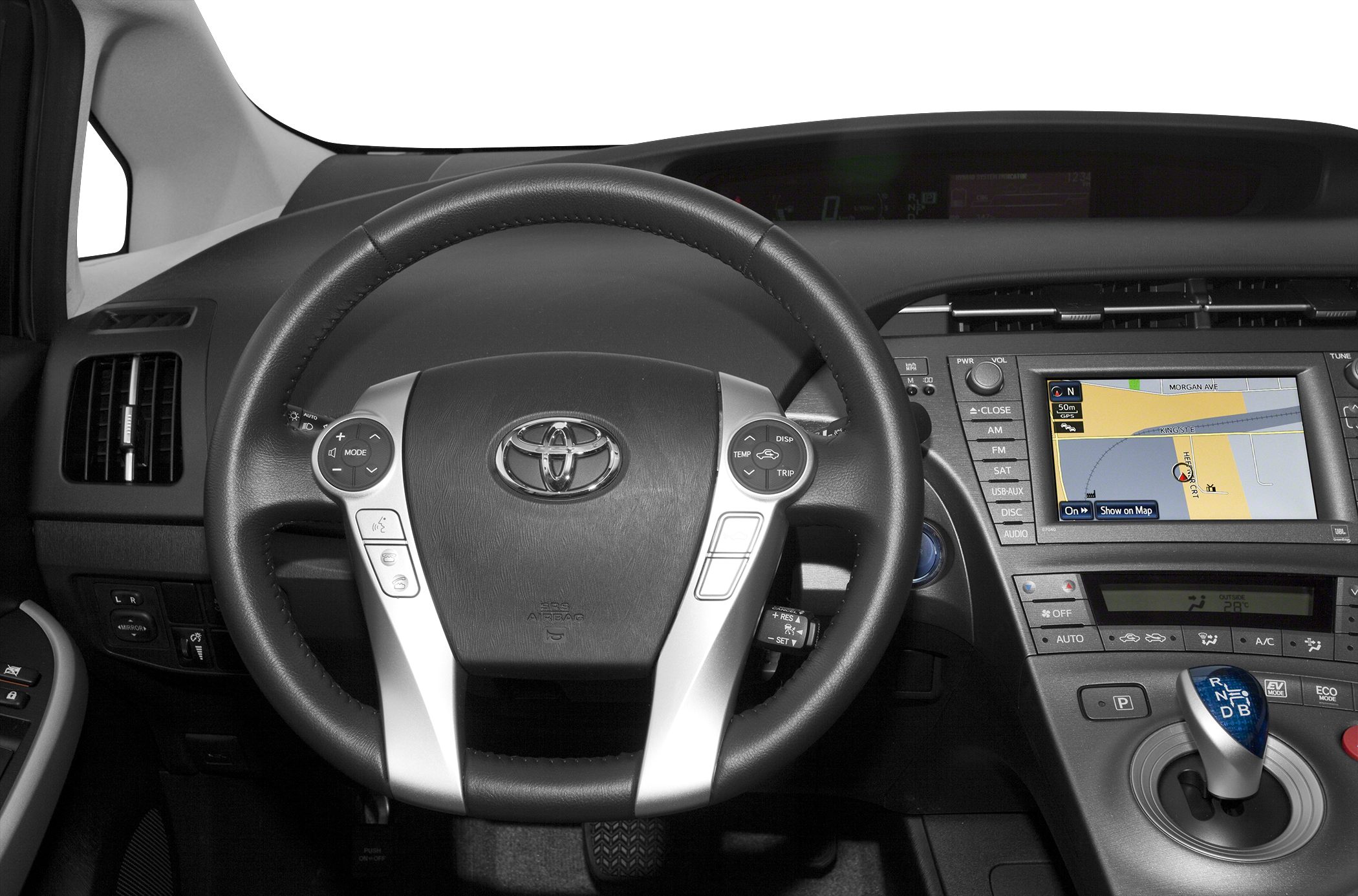 Steering wheel with controls and navigation system display