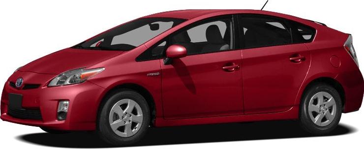 Red aerodynamic hatchback with hybrid technology and compact design