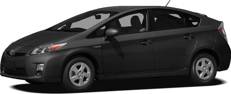 Side view of black hybrid hatchback with aerodynamic shape and alloy wheels