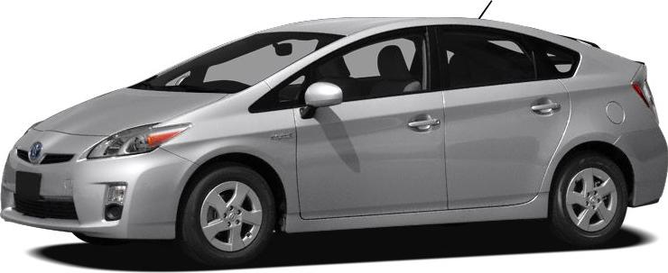 Side profile of silver hybrid sedan with aerodynamic design and five doors.