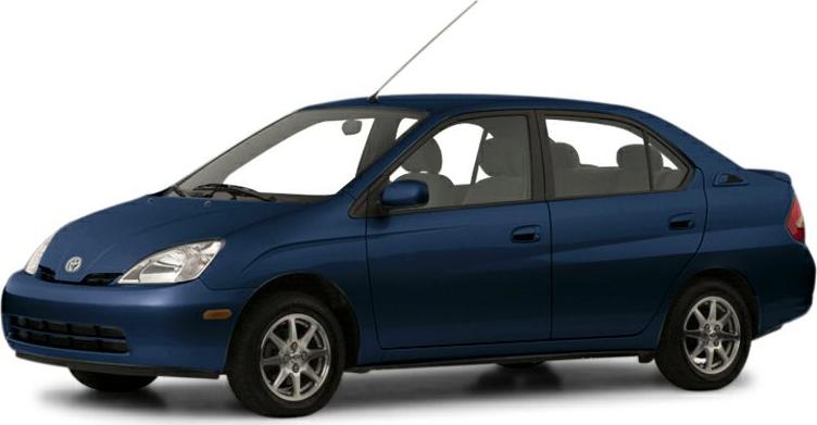 Side view of first generation hybrid sedan with aerodynamic shape