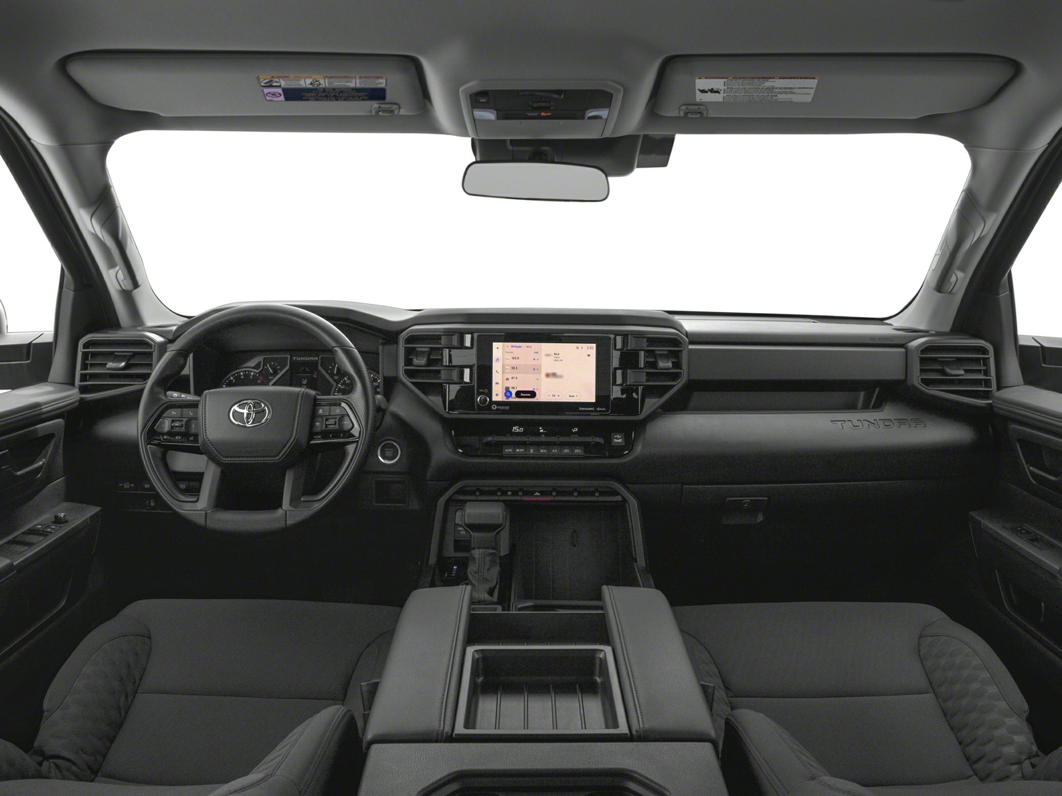 Modern dashboard with digital infotainment and multifunction steering wheel