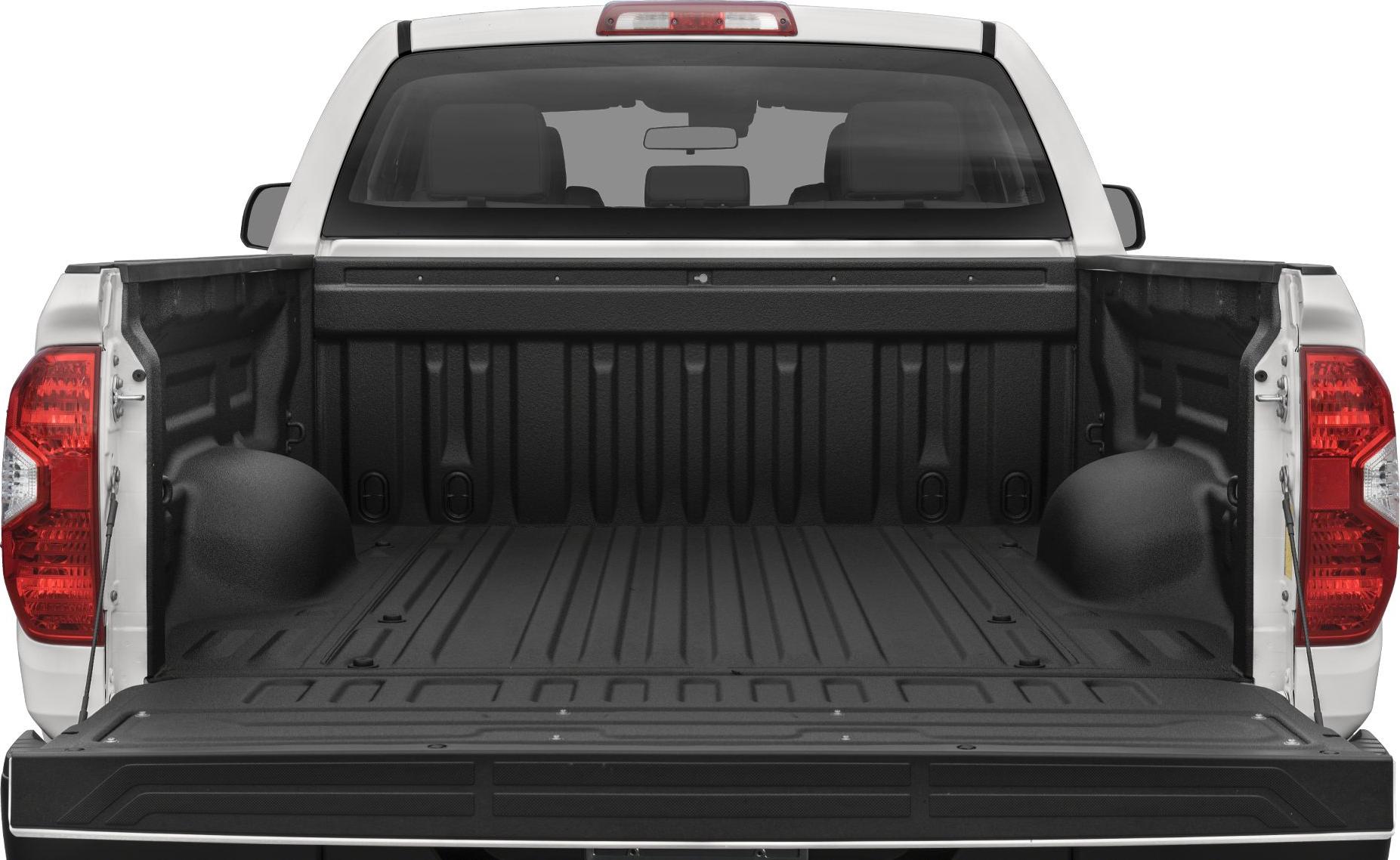 Open truck bed with lowered tailgate and rear lights