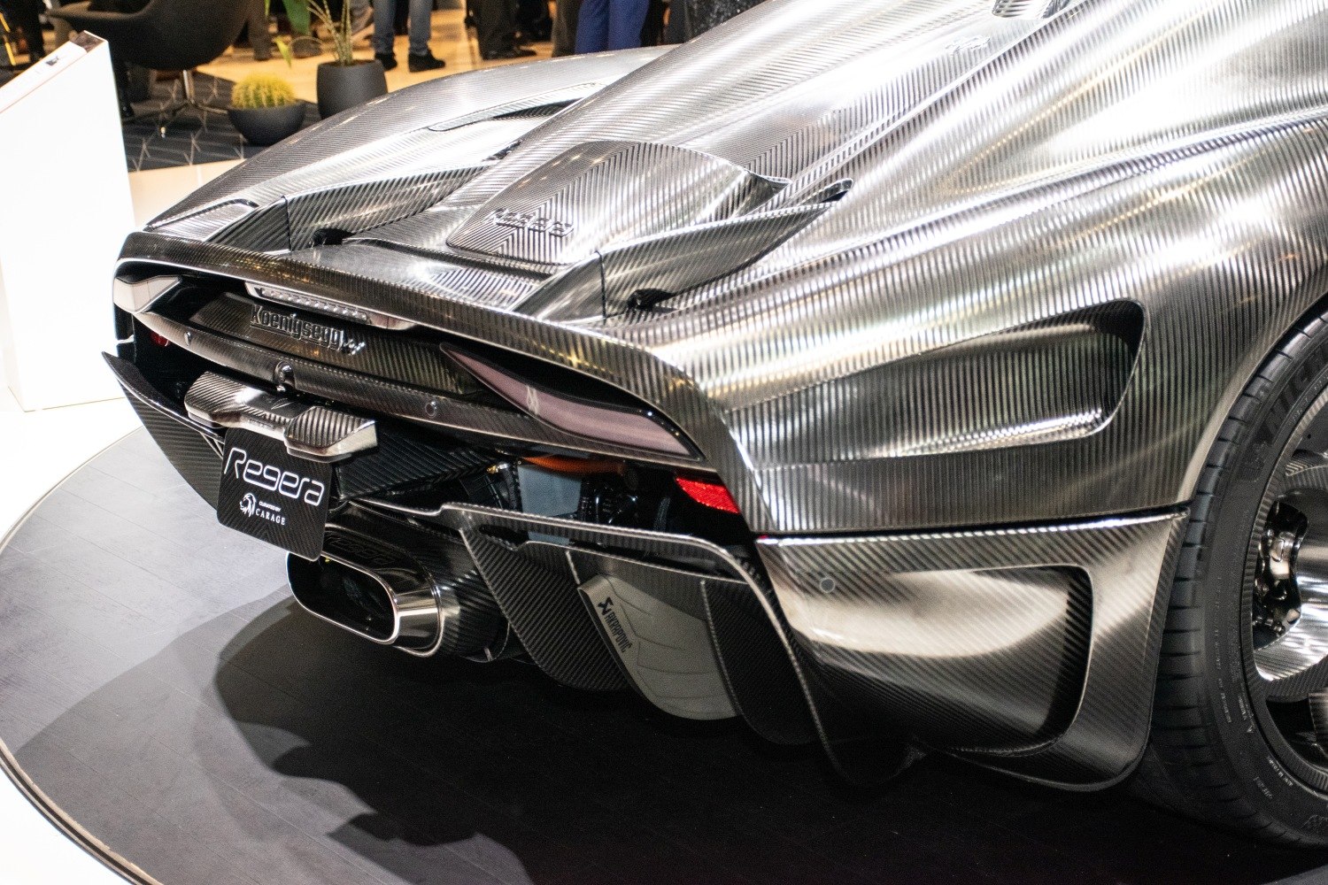 Carbon fiber rear end with exhaust and aerodynamic diffuser