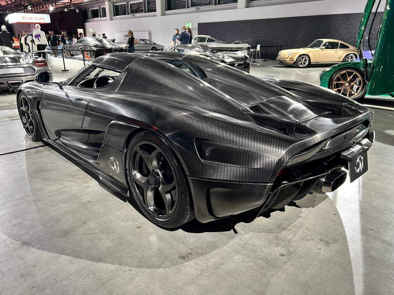 Carbon fiber body and aerodynamic rear design with unique wheels.