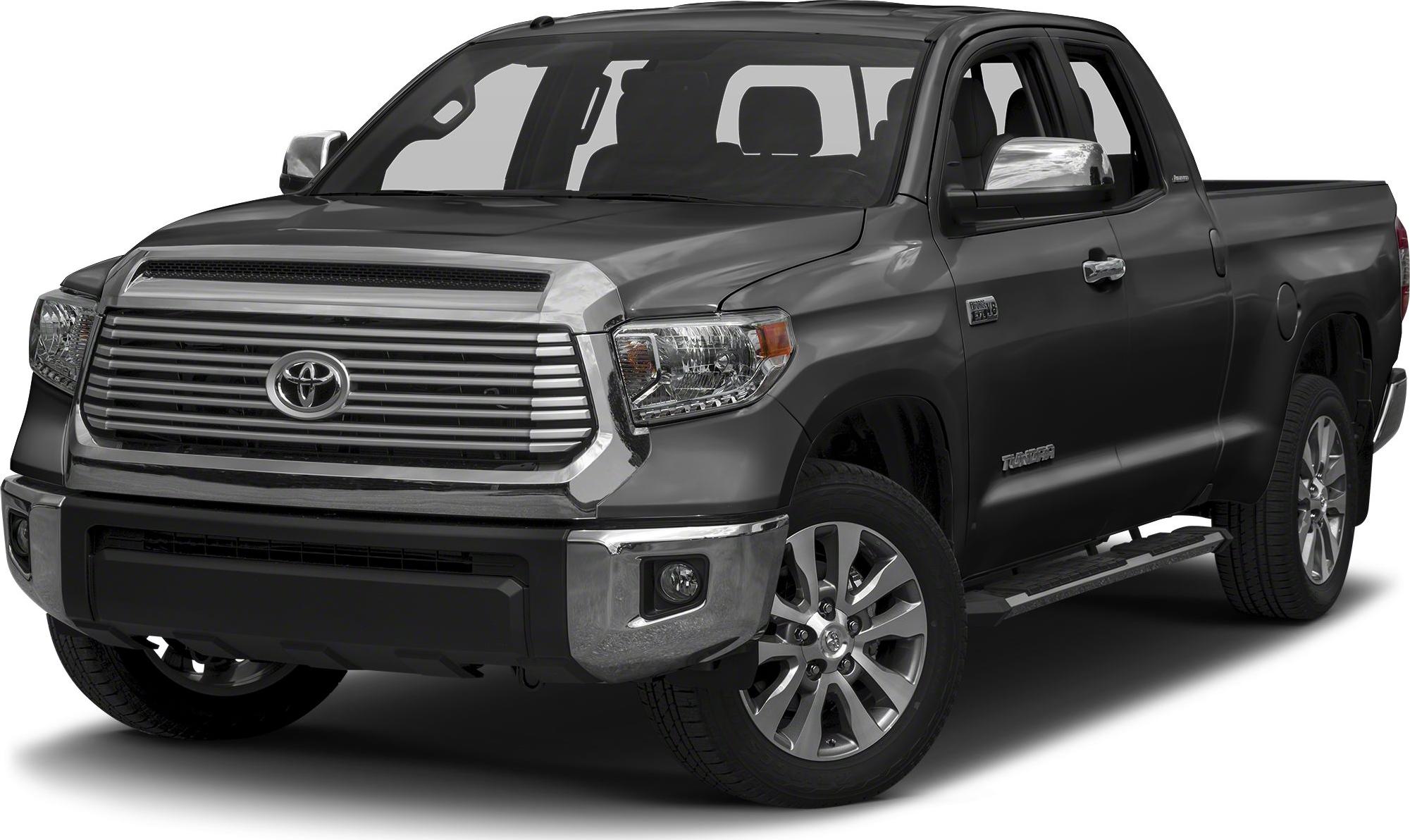 Front-side view of a double cab pickup truck with chrome grille and alloy wheels