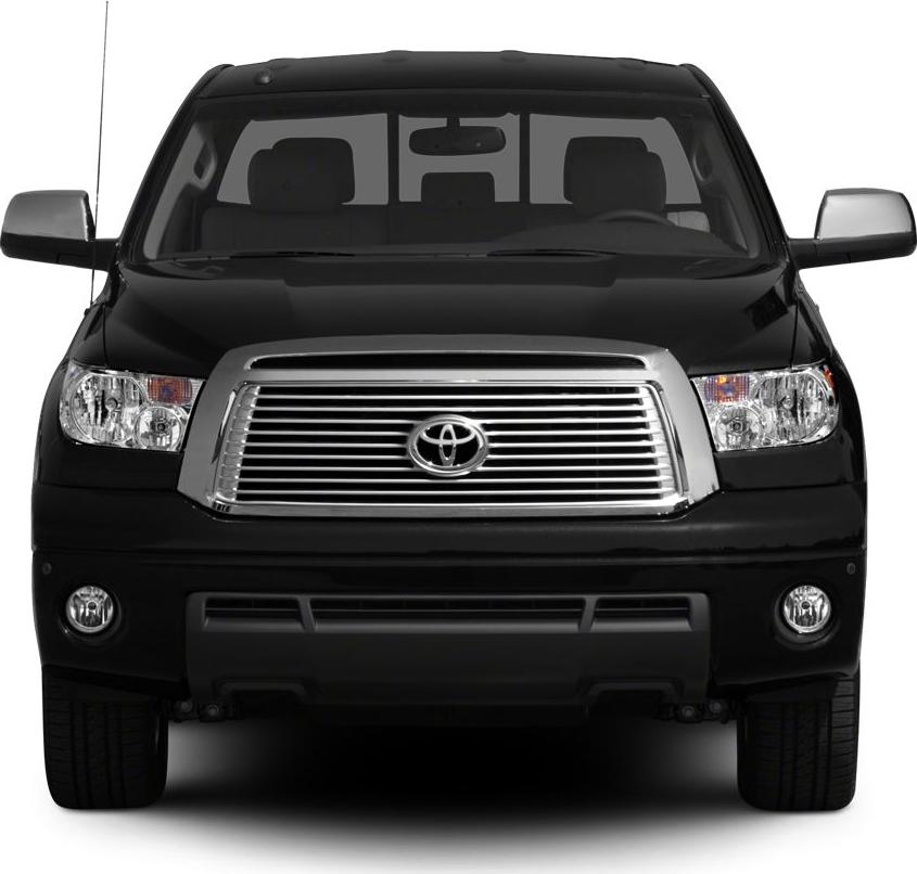 Front grille and headlights view of pickup truck